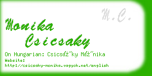 monika csicsaky business card
